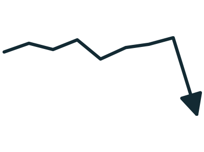 Illustration of a sales graph showing a sudden drop in sales