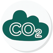 Illustration of a cloud with CO2 written in it