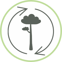 Illustration of a tree surrounded with a continous circle