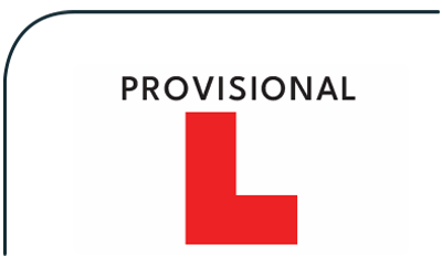 Illustration of the top left corner of a provisional licence