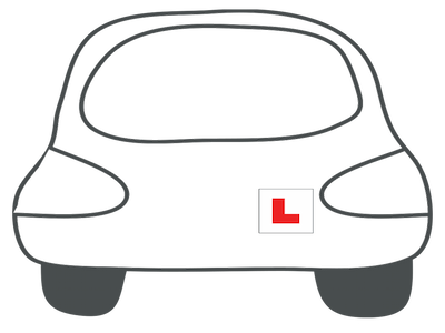 Illustration of a car with an L plate