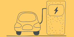 Illustration of a car being charged