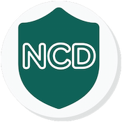 Illustration of a shield with NCD written on it