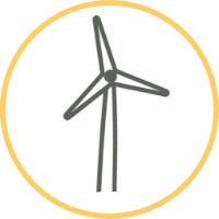 Illustration of a wind turbine.