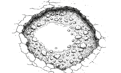 Illustration of a pothole