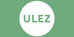 ULEZ street sign on The Green Insurer green background